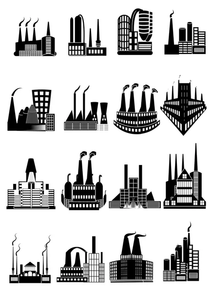 Factory Icons Set — Stock Vector