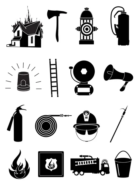 İtfaiyeci Icons set — Stok Vektör