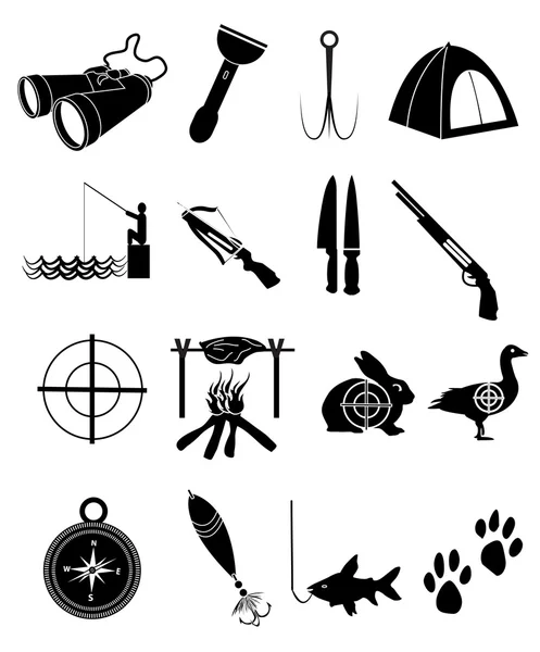 Jeu d'icônes de chasse — Image vectorielle