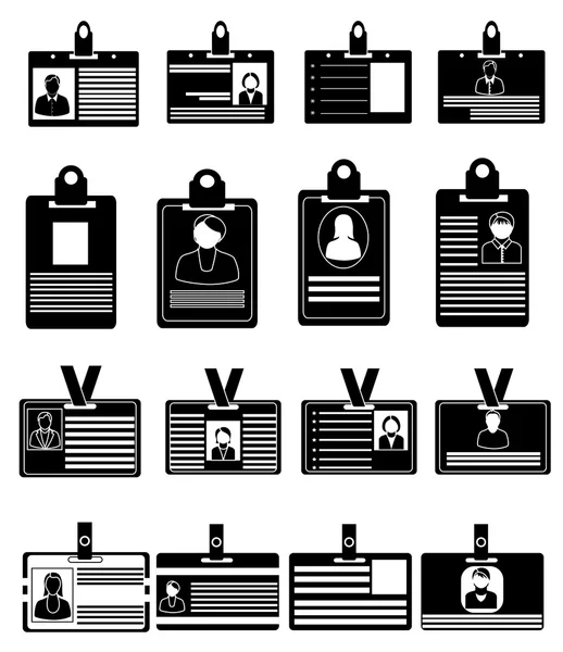 Iconos de tarjetas de identificación — Vector de stock