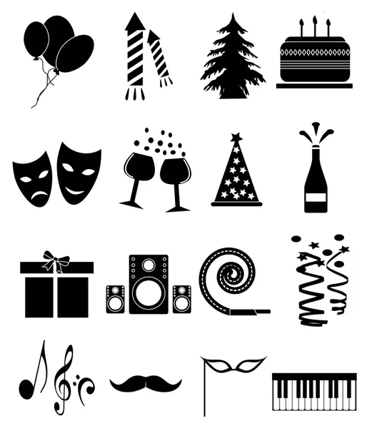 Partij icons set — Stockvector