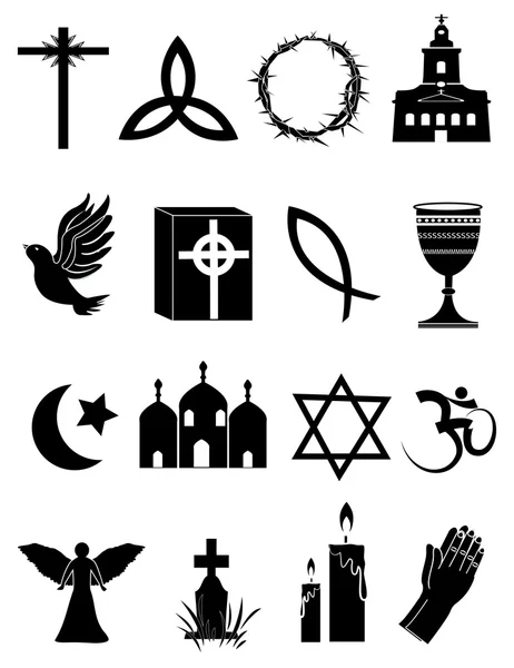 Ensemble d'icônes de religion — Image vectorielle