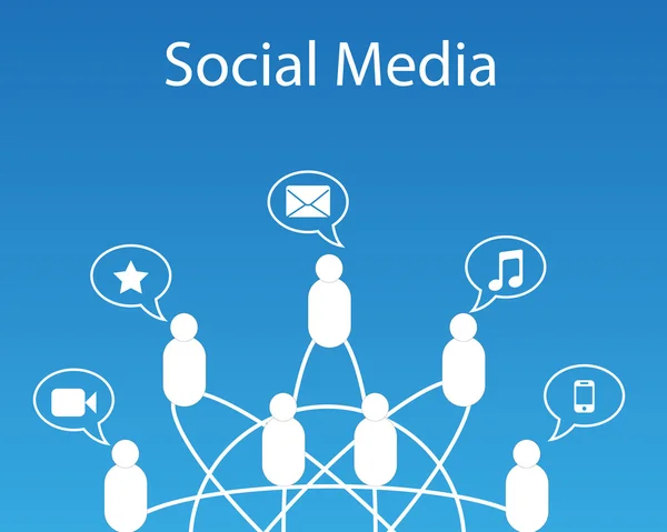 Concepto de comunicación social — Vector de stock