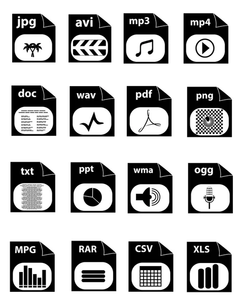 Tipos de archivo iconos — Archivo Imágenes Vectoriales