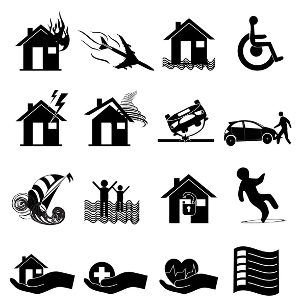 Insurance icons set — Stock Vector