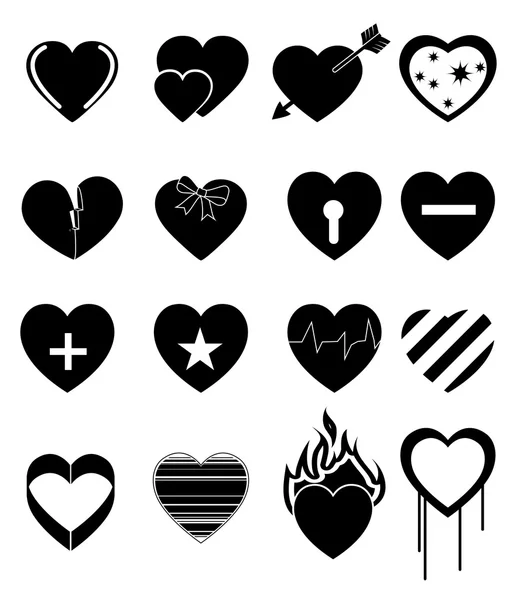 Srdce ikony nastavit — Stockový vektor
