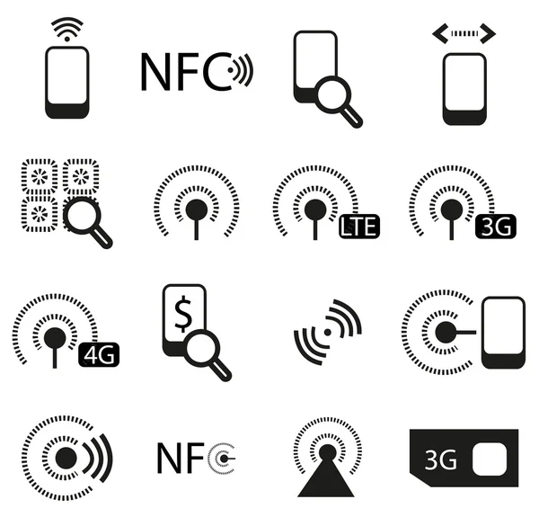 Mobile phone network icons — Stock Vector