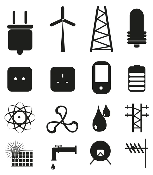 Iconos de energía eléctrica — Archivo Imágenes Vectoriales
