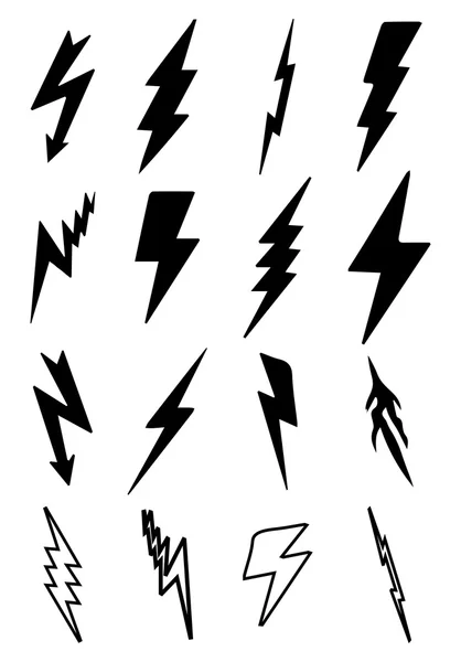 Thunder bolt iconos — Vector de stock