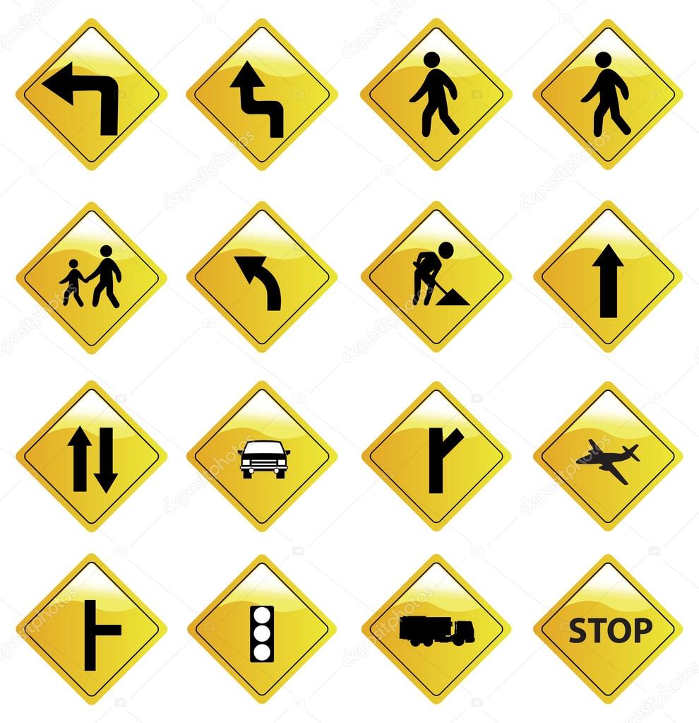 Yellow Road signs