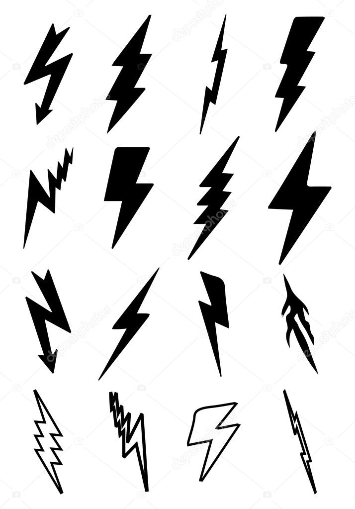 Thunder bolt icons