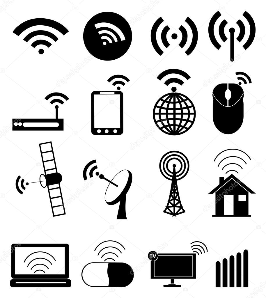 Wireless icons set