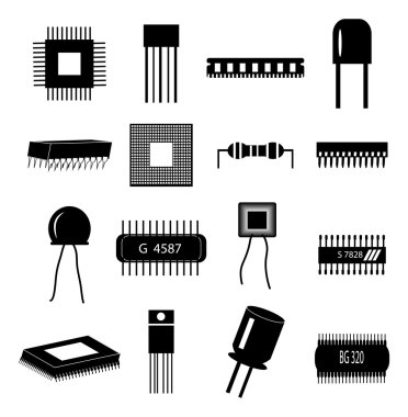 Devre elektronik Icons set
