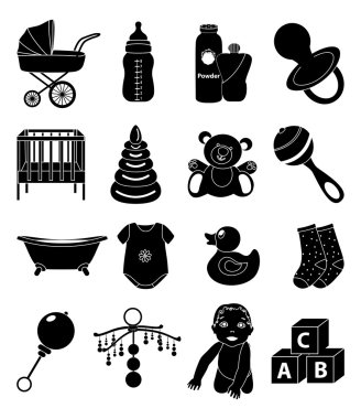 Yeni doğan bebek Icons set
