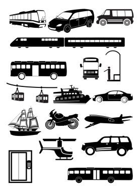 toplu taşıma Icons set