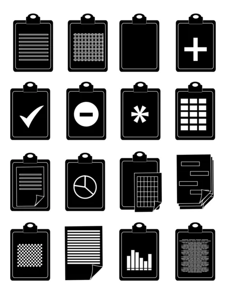 Clipboard document icons set — Stock Vector