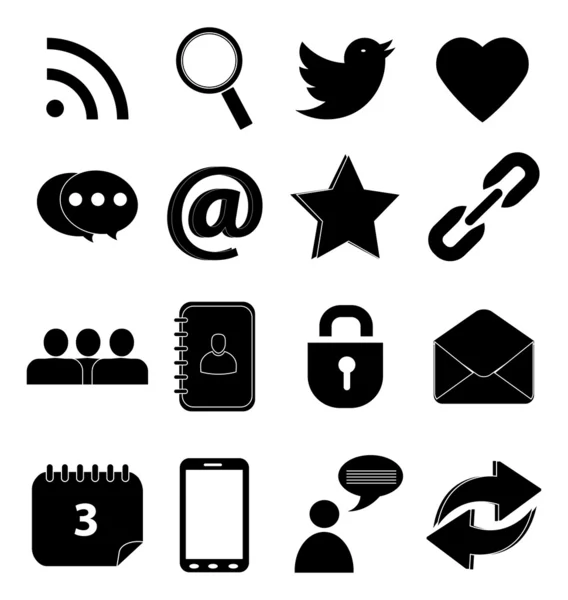 Iconen van sociale media — Stockvector