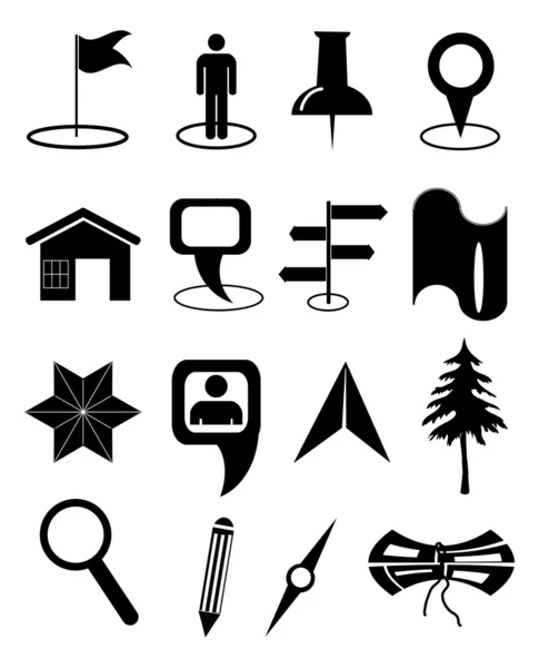 Haritalar navigasyon Icons set — Stok Vektör