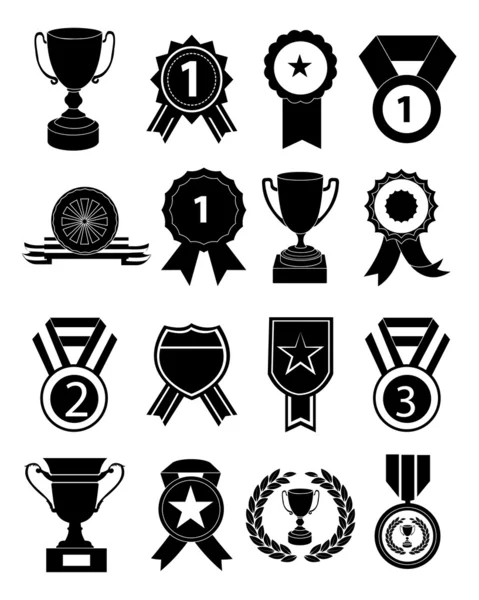 Awards medailles icons set — Stockvector