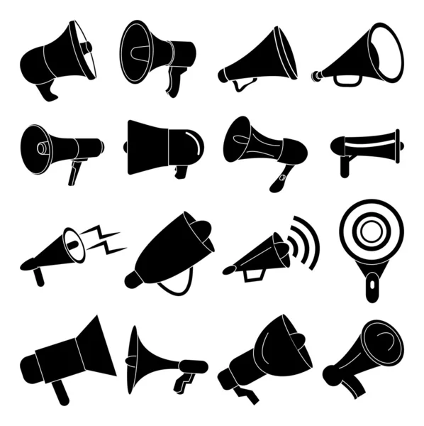Conjunto de ícones de alto-falante megafone — Vetor de Stock