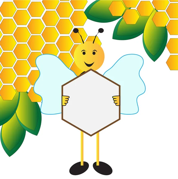 Tablero de letrero de abeja — Vector de stock