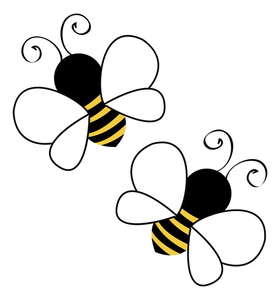 Dos abejas fondo — Vector de stock