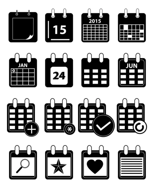 Kalender ikoner set — Stock vektor