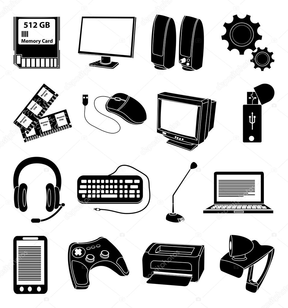 Computer input output devices icons set Stock Vector by ©sdp_creations ...