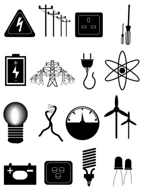 Güç enerji Icons Set