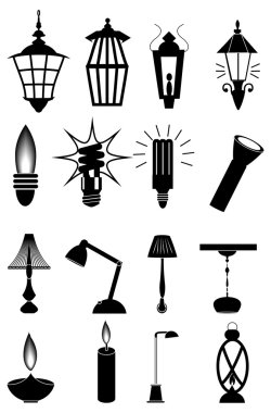 Lamba ışık Icons set
