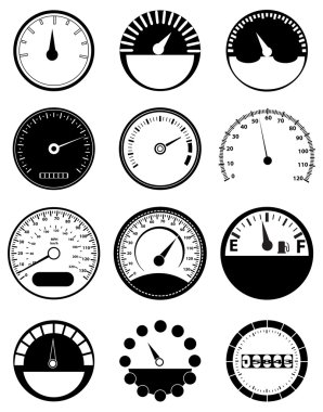 Speed Meter Icons Set clipart