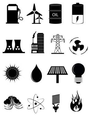 Enerji ve güç kaynağı Icons Set