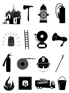 İtfaiyeci Icons set
