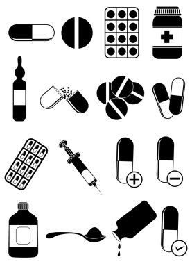 Tıp hapları Icons set