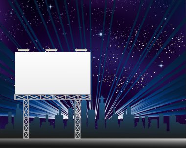 Şehir gece hayatı ile billboard