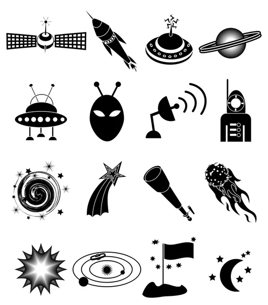 Conjunto de iconos espaciales — Vector de stock