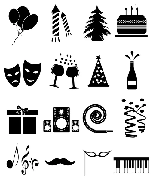 Ensemble d'icônes de fête — Image vectorielle
