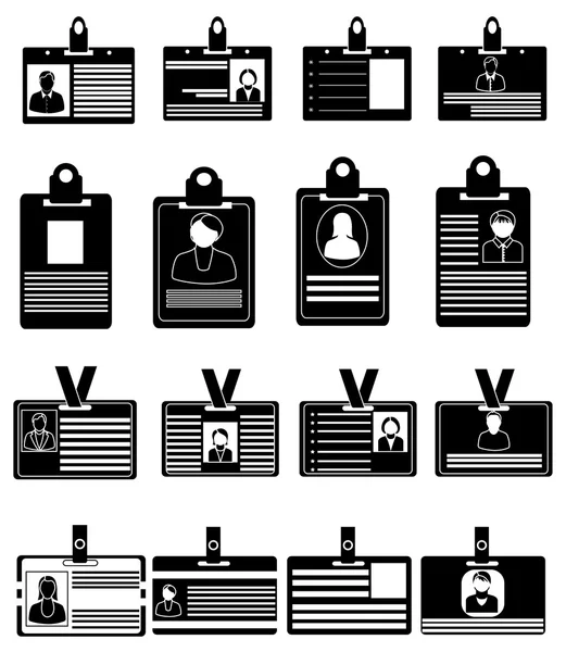 Iconos de tarjetas de identificación — Archivo Imágenes Vectoriales