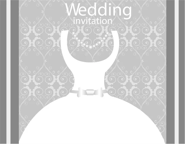 Convite decorado com vestido de noiva — Vetor de Stock
