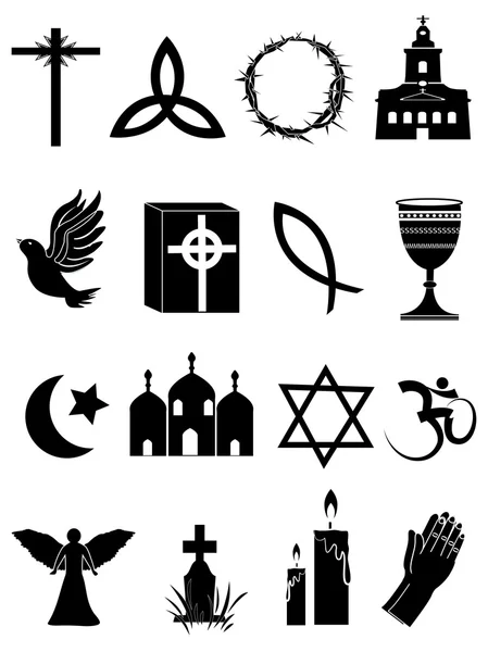 Ensemble d'icônes de religion — Image vectorielle