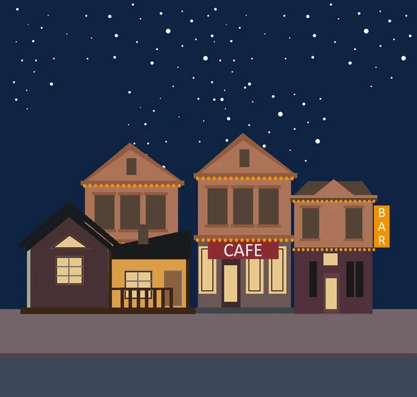 Pequeña ciudad café fondo — Vector de stock