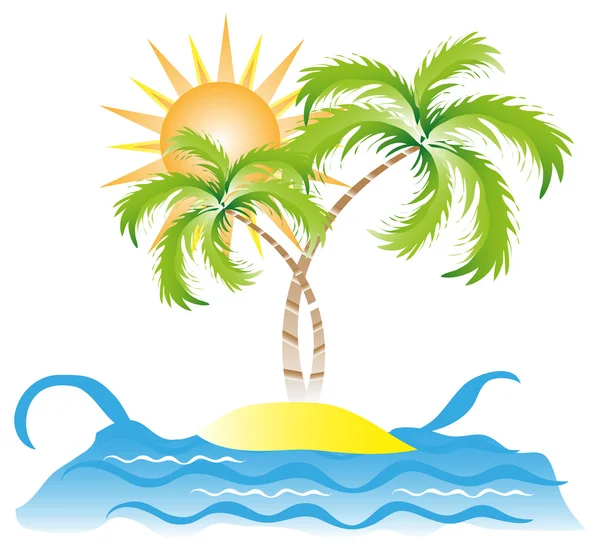 Isla tropical — Vector de stock