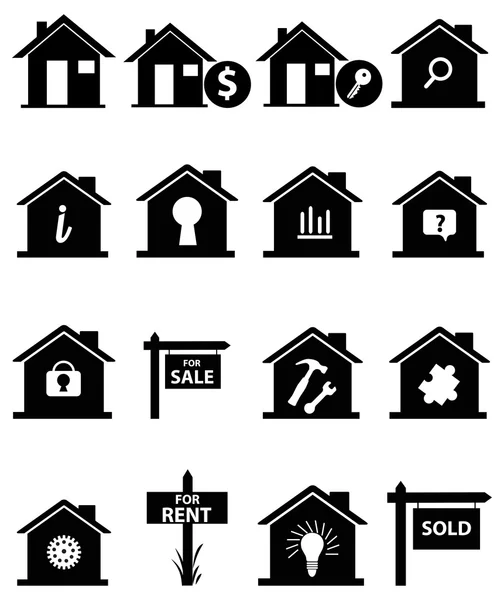 Conjunto de iconos inmobiliarios — Vector de stock