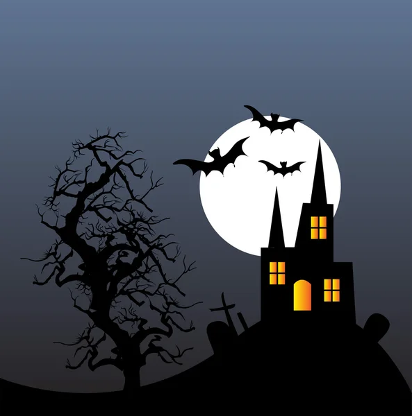 Halloween fond de maison hantée — Image vectorielle