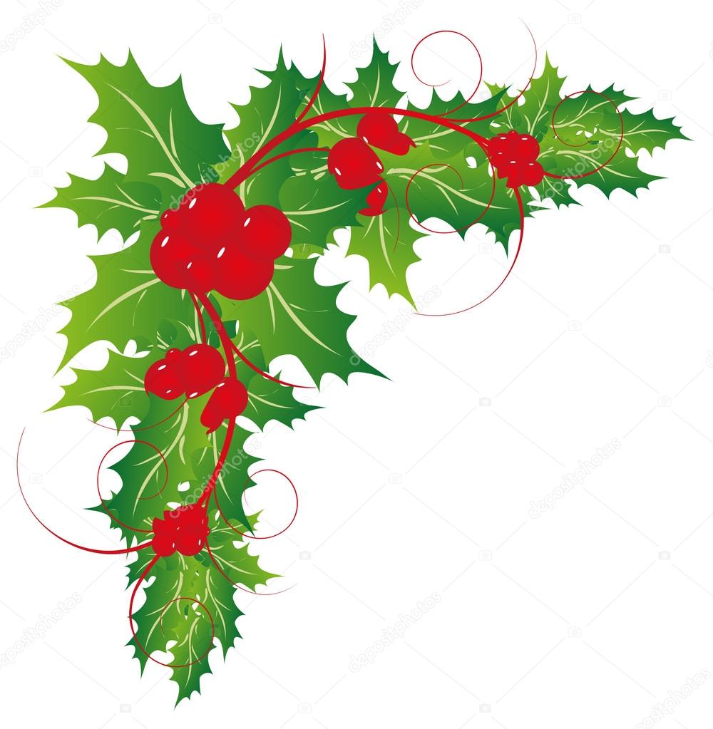 Decorative corner with Christmas holly. ??? Stock Vector ?? sdp_creations