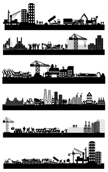 Industrial building sites icons