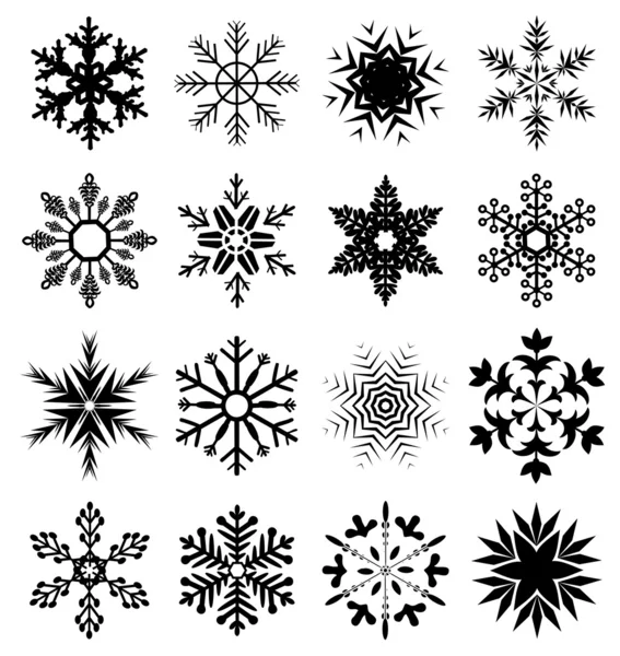 Grunge snowflake set vector illustration — Stock Vector