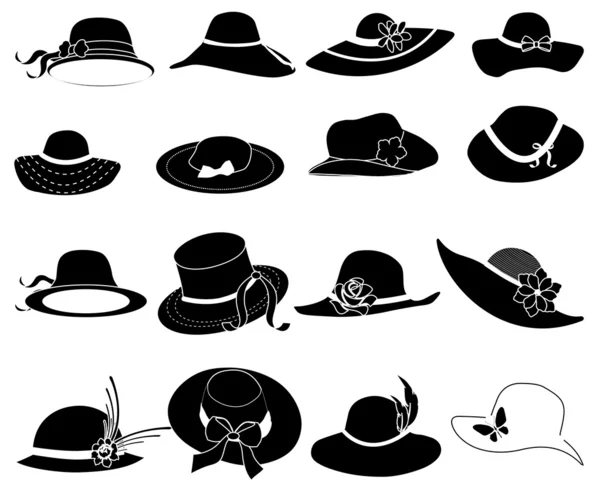 Bayanlar şapka Icons set