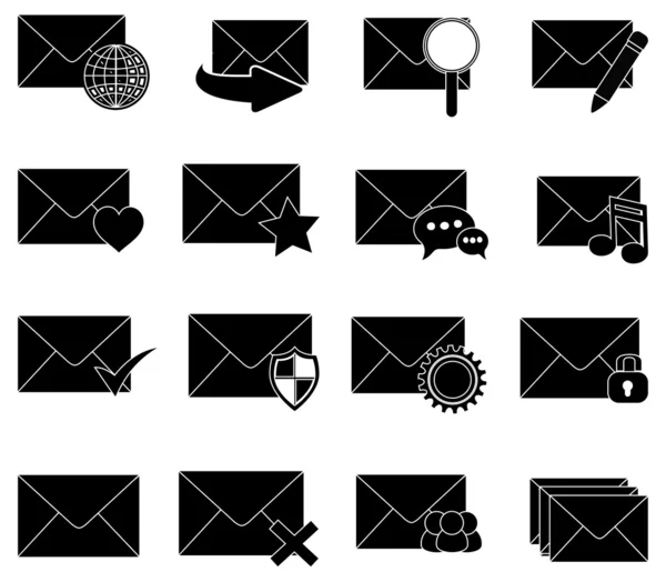 Mensaje iconos de correo electrónico conjunto — Archivo Imágenes Vectoriales