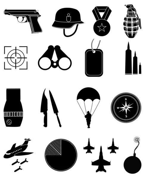 Military army icons set — Stock Vector